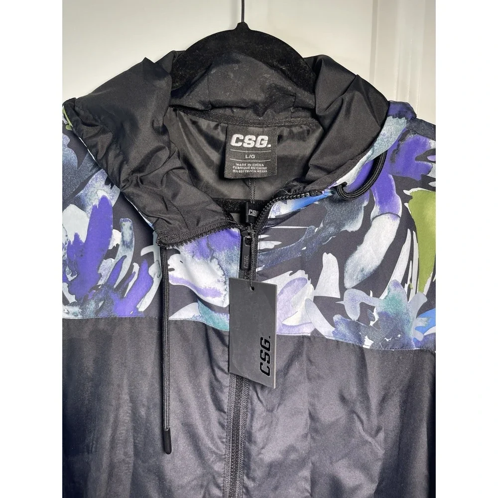 NWT CSG Painted Omega Jacket Floral Black BK Large 1808097